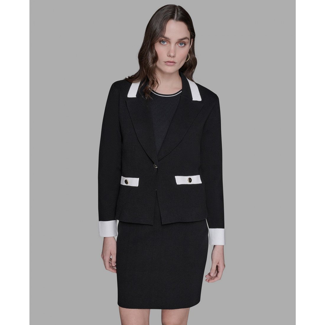 Women's 'Cotton One-Button Knit' Blazer