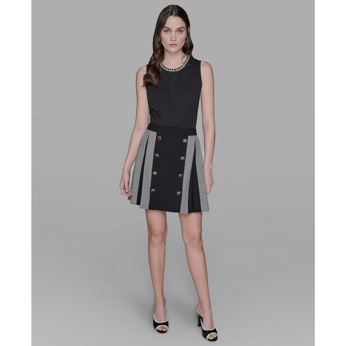 Mini Jupe 'Gingham Pleated Skirt' pour Femmes