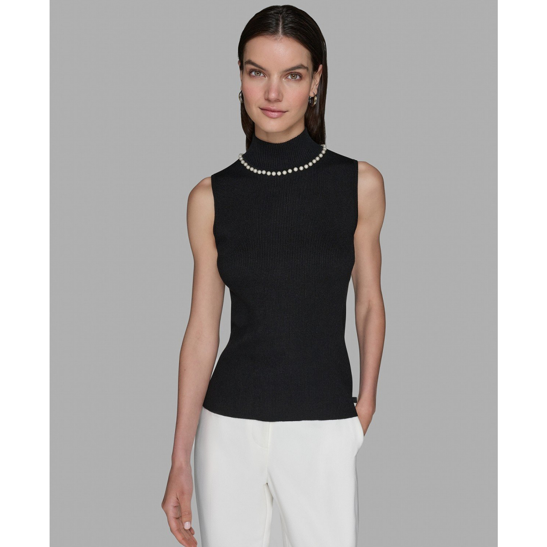 Top dos nu 'Bead-Embellished Sleeveless' pour Femmes