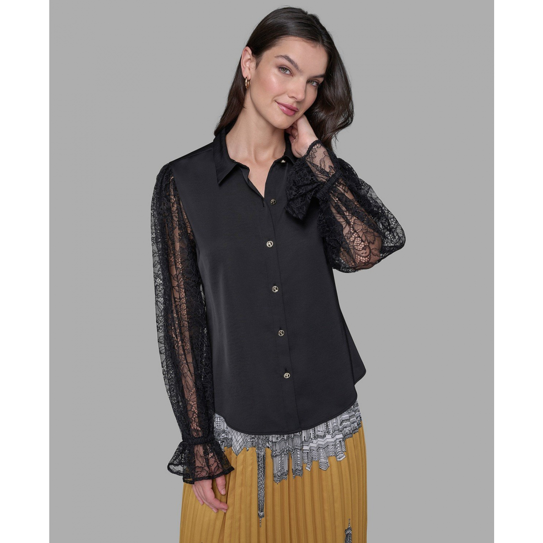 Chemise 'Lace-Sleeve Top' pour Femmes