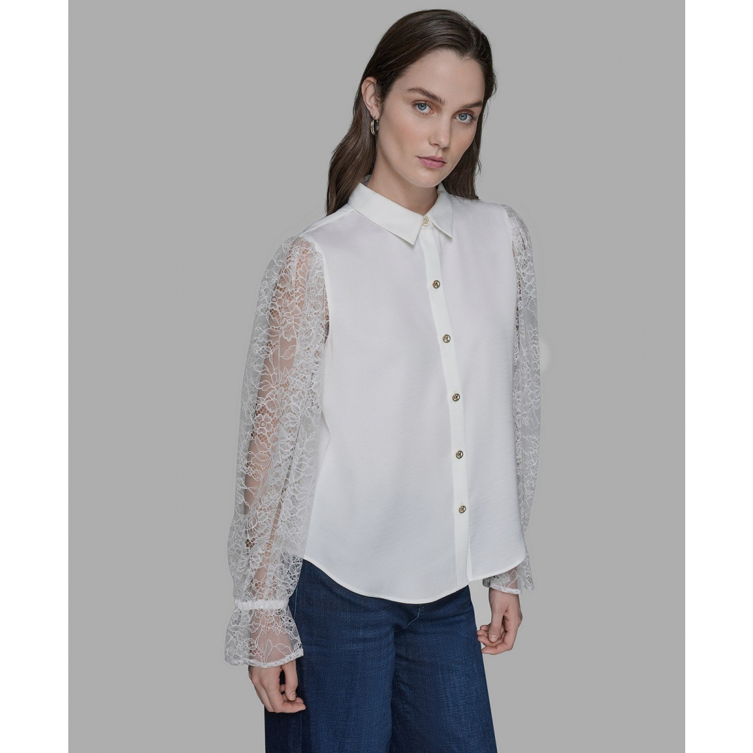Chemise 'Lace-Sleeve Top' pour Femmes