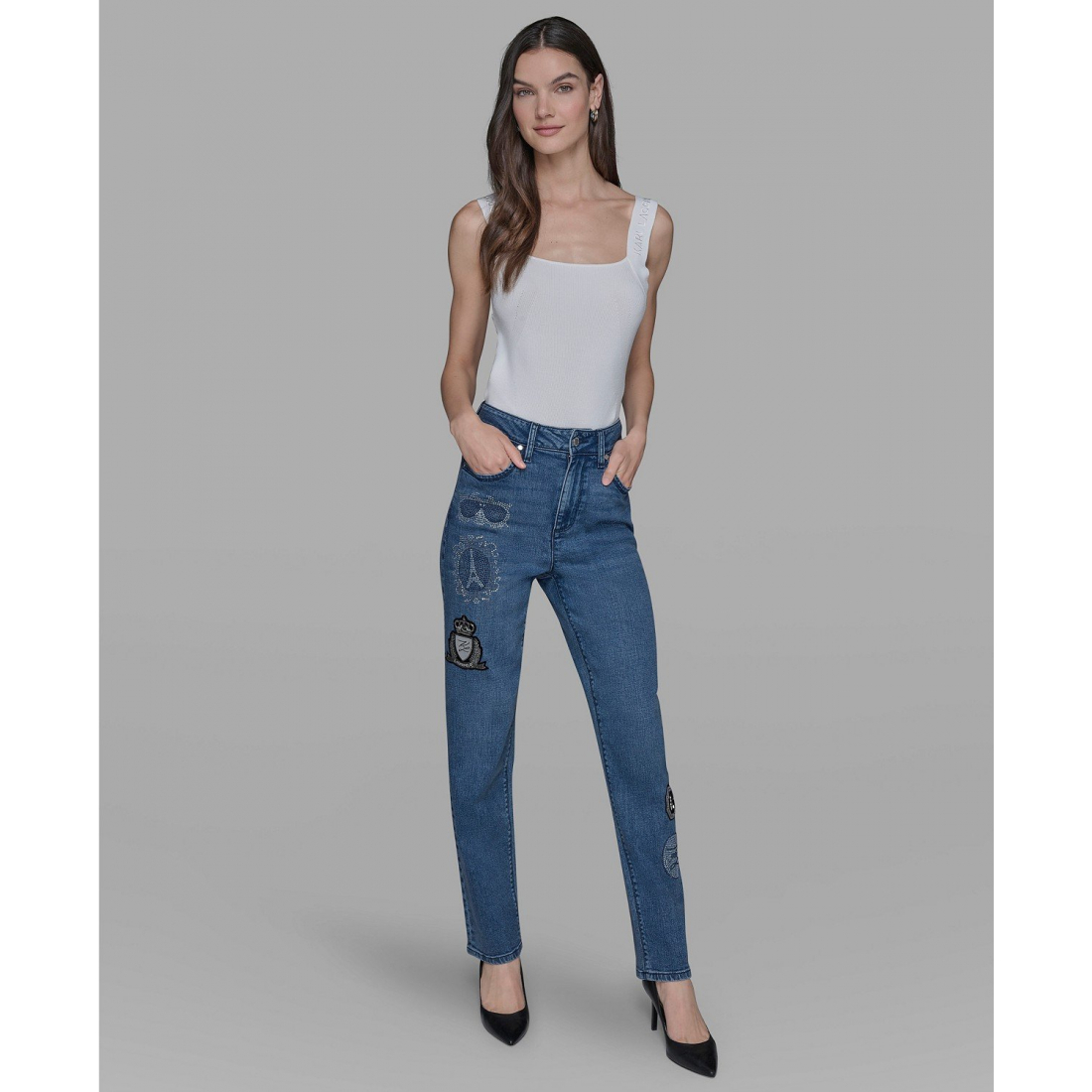 Jeans 'Patch Denim' pour Femmes