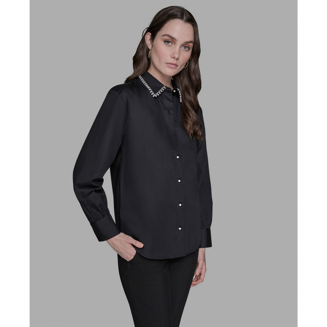 Chemise 'Collared Long Sleeve Top' pour Femmes