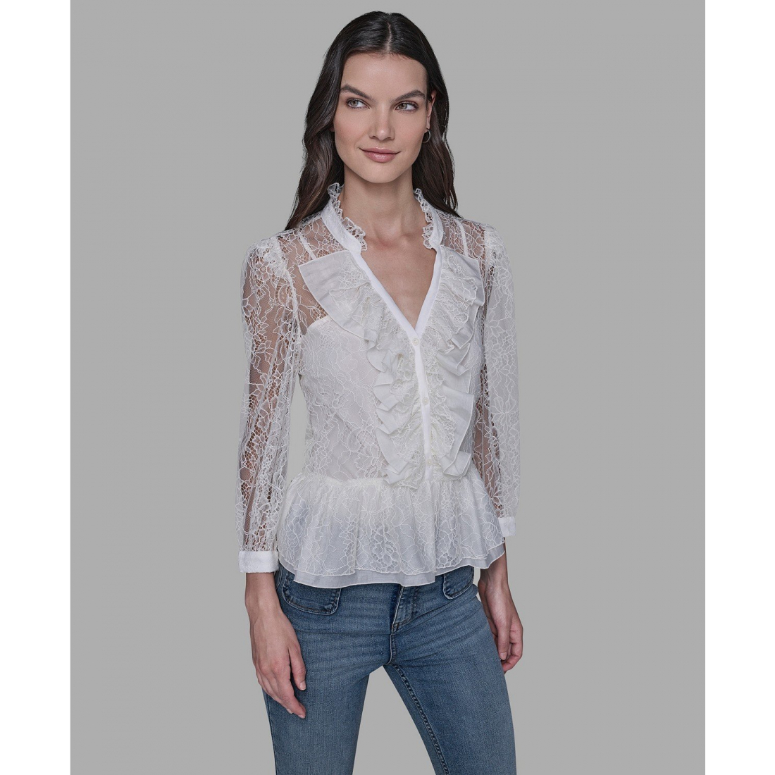 Blouse 'Lace V-Neck Blouse' pour Femmes