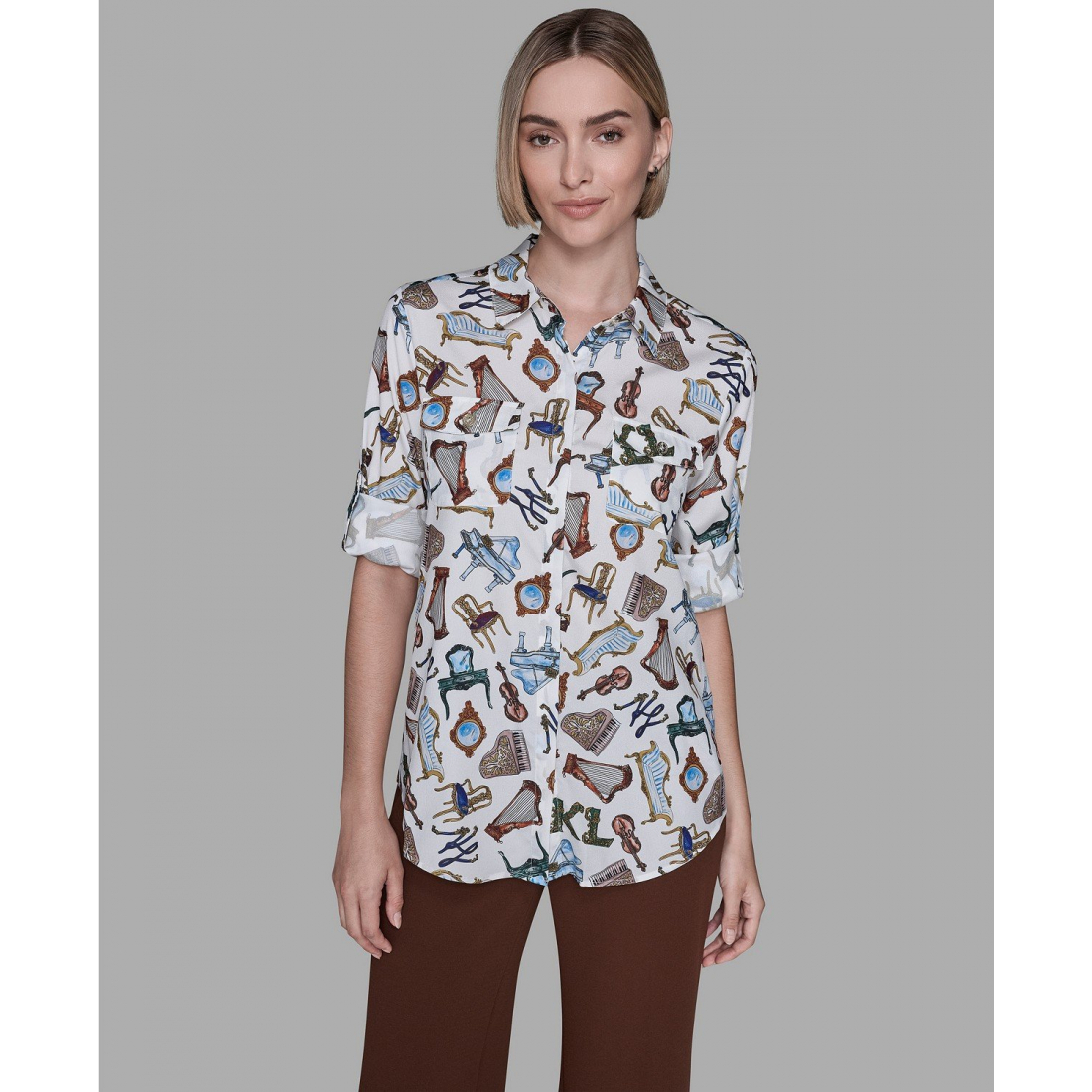 Blouse 'Paris Print Top' pour Femmes