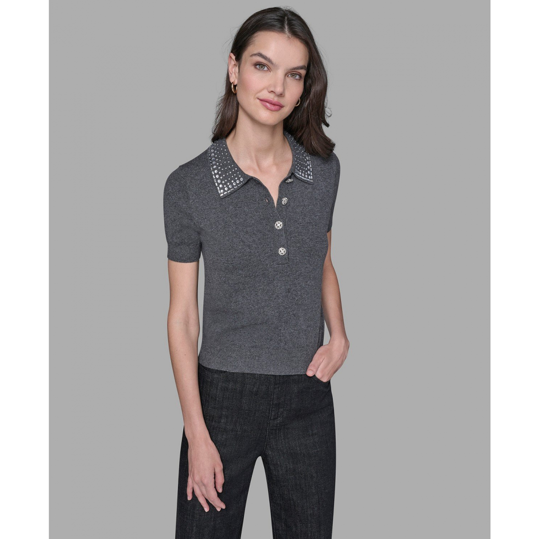 Pull 'Embellished Collar Sweater' pour Femmes