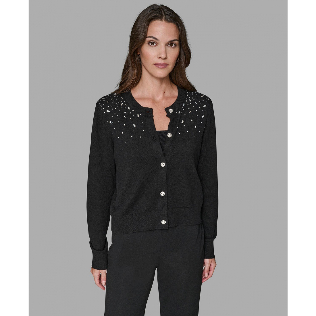 Pull 'Crewneck Crystal Detail Sweater' pour Femmes