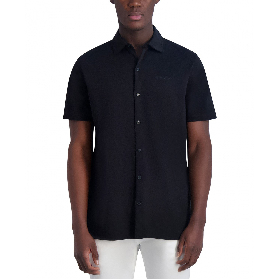 T-shirt 'Collared Knit Button Front' pour Hommes