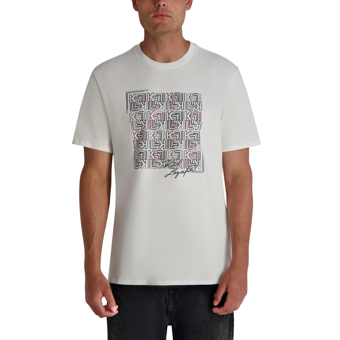 'KL Squared Print' T-Shirt für Herren
