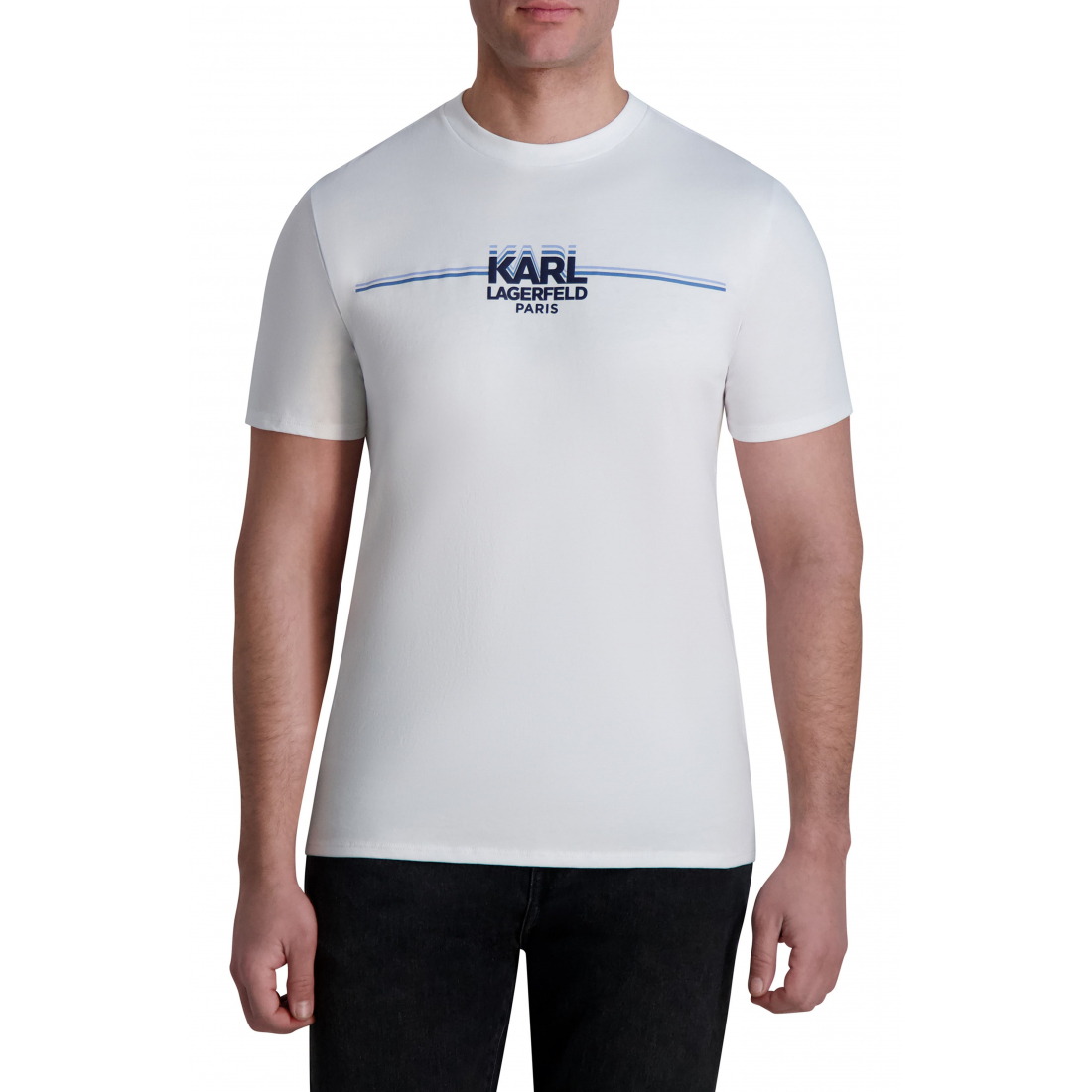 T-shirt 'Karl Race Stripe Logo Graphic' pour Hommes