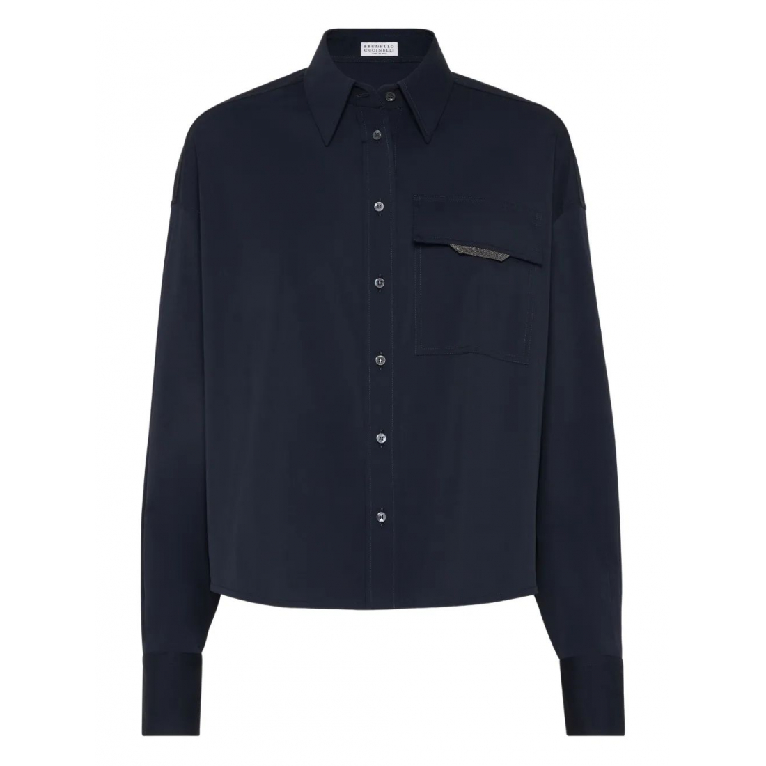 'Shiny Flap Detail' Hemd für Damen