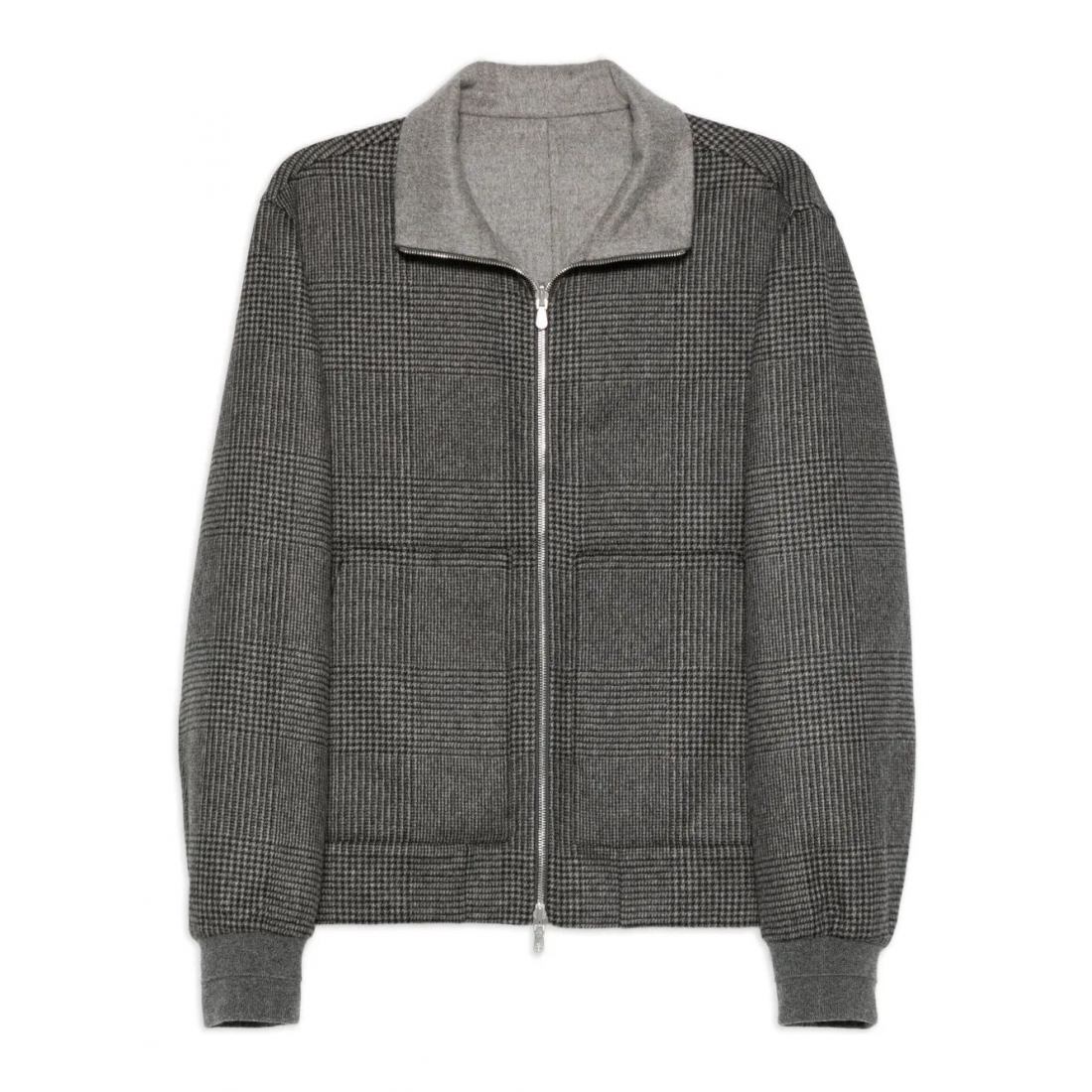 Men's 'Check-Pattern Zip-Up' Bomber Jacket