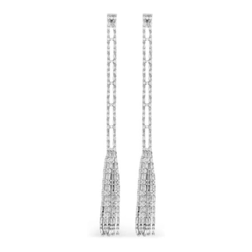 Women's 'Baguette-Cut Crystal-Fringe' Earrings