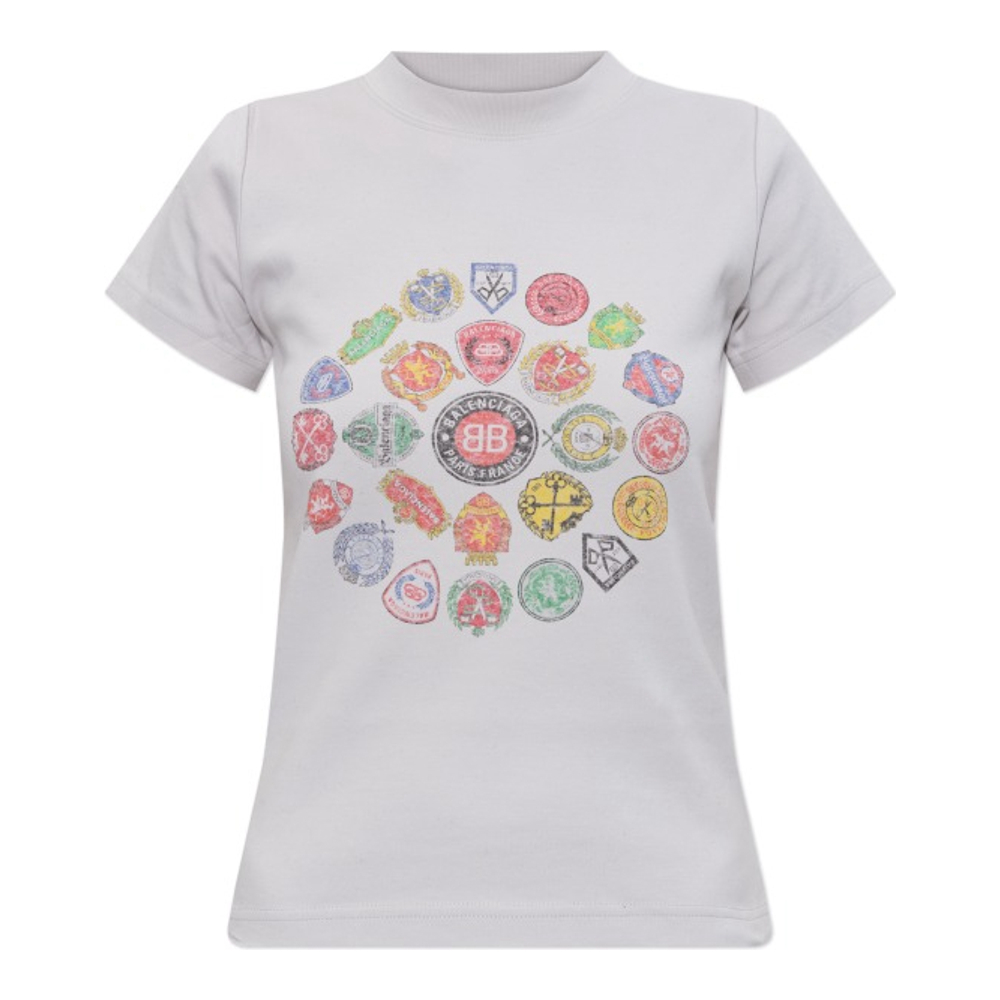 T-shirt 'Logo-Print Crew-Neck' pour Femmes