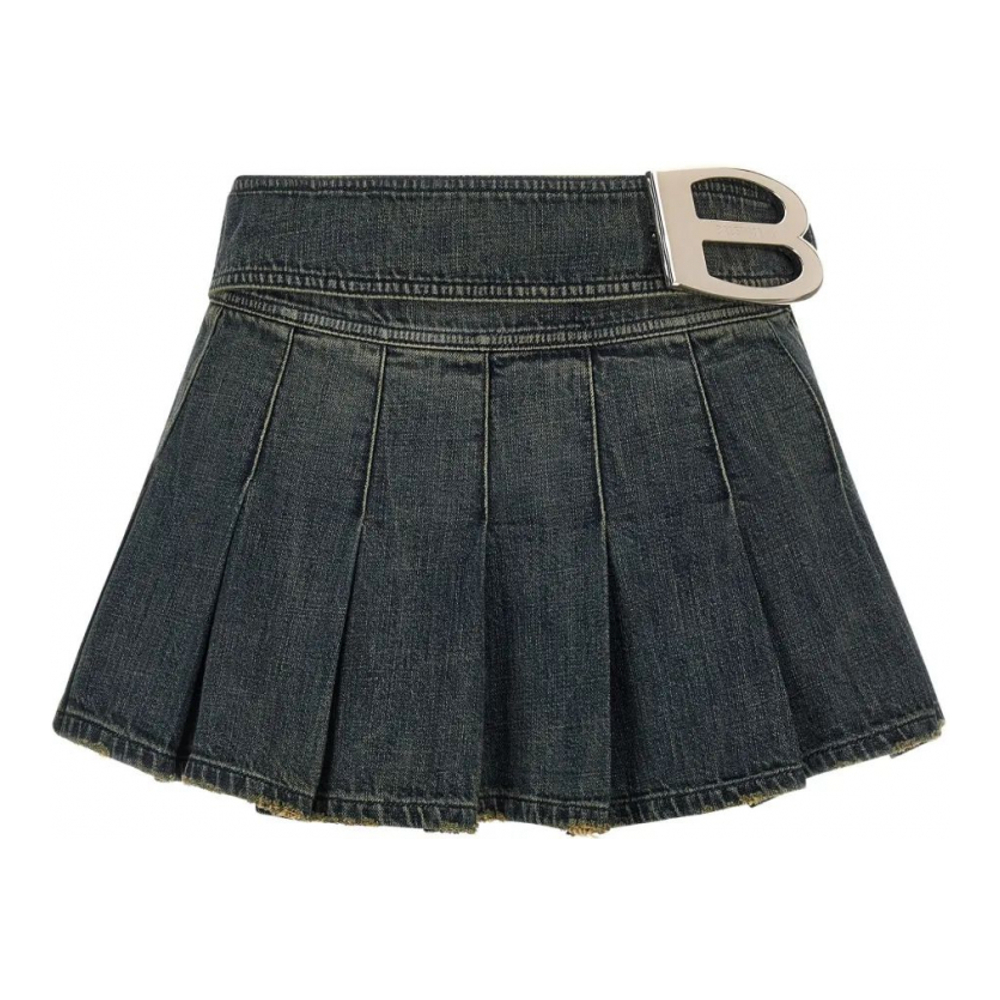 'Buckle Pleated' Mini Rock für Damen