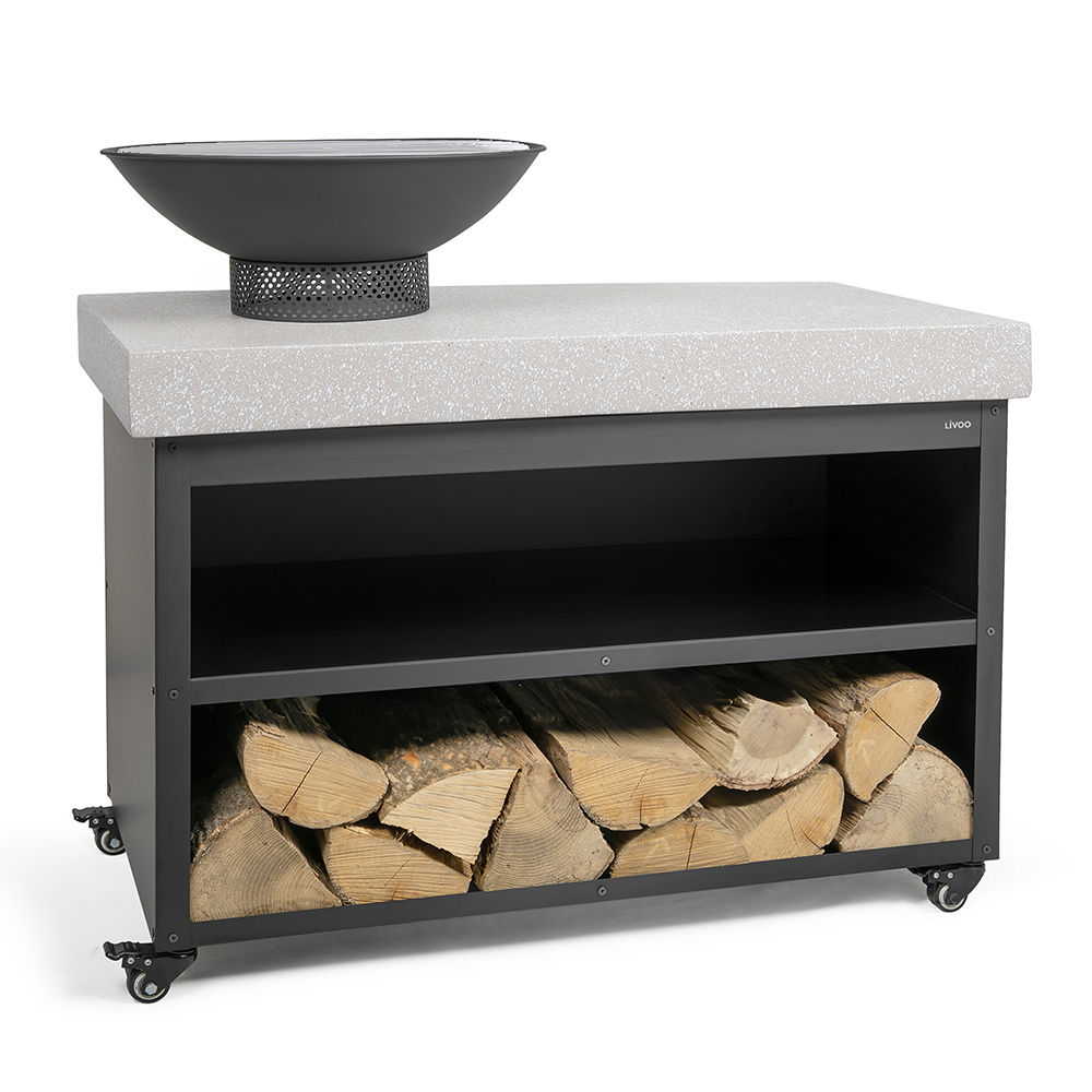 Brasero barbecue sur desserte