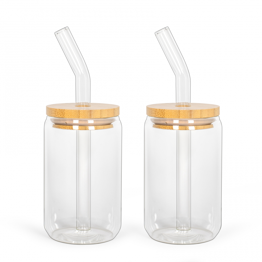 Set Of 2 Glasses With Straws