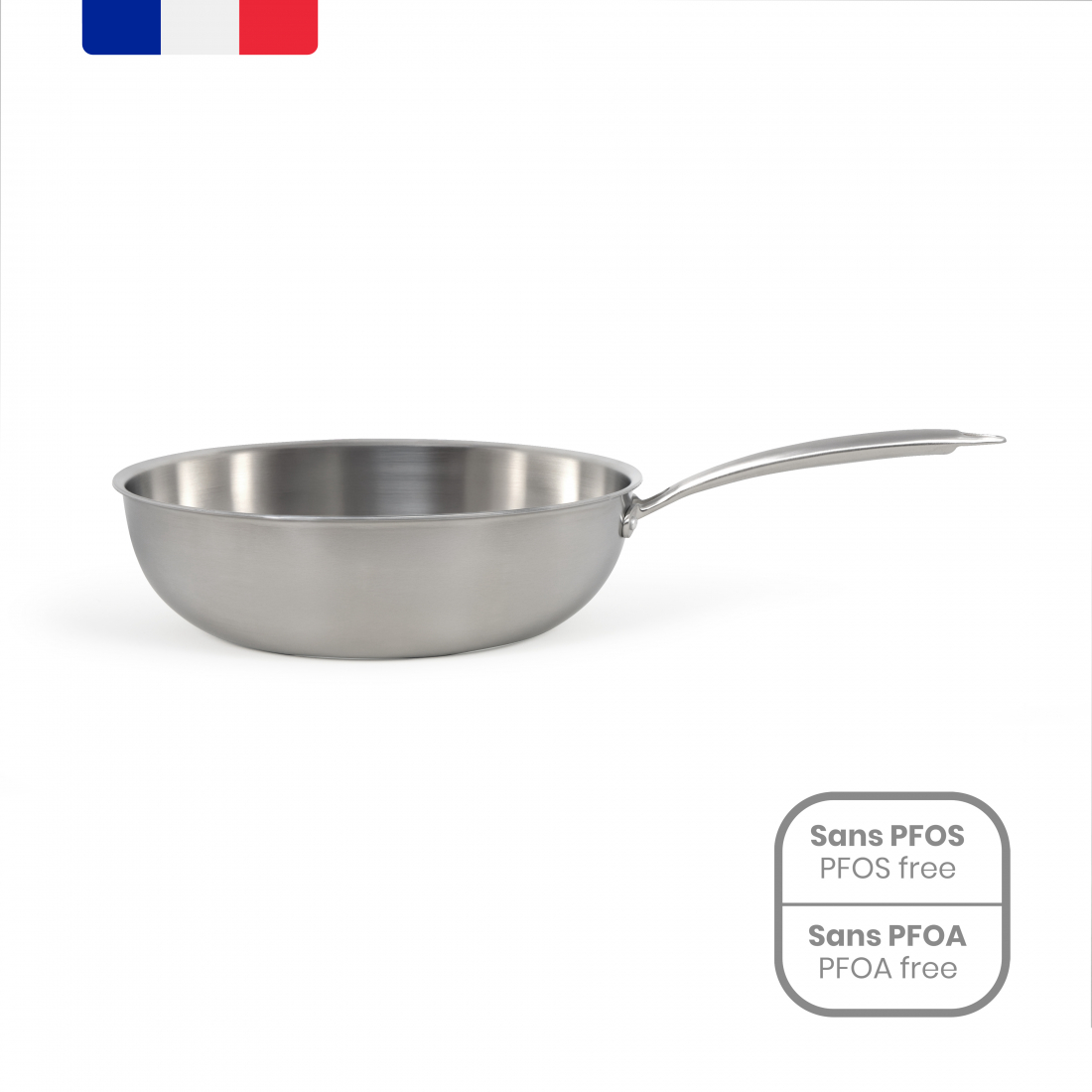 Brigade - Wok en acier inoxydable 28 cm