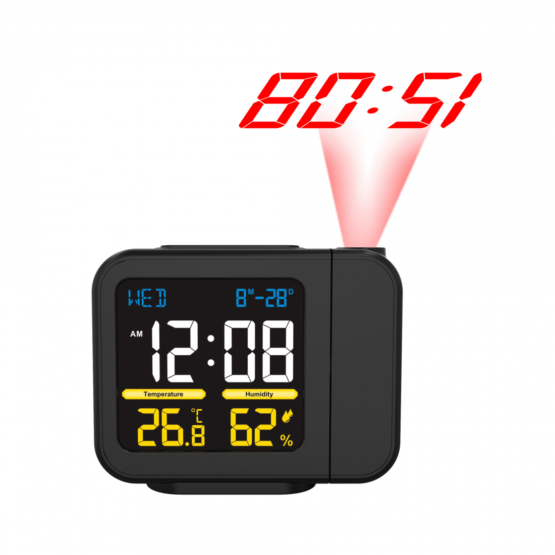 Station météo avec projection de l’heure