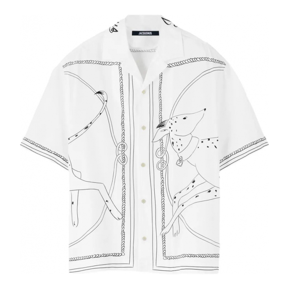 Chemise à manches courtes 'Dog-Print' pour Hommes