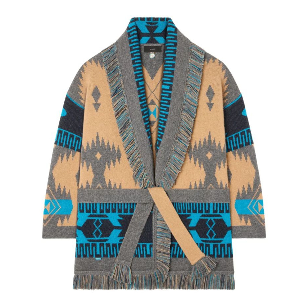 Women's 'Icon Jacquard Fringed' Cardigan