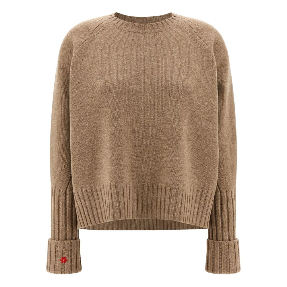 Pull 'Floral-Embroidered Ribbed' pour Femmes