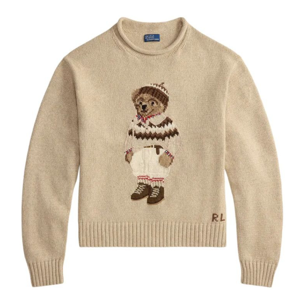 Pull 'Bear-Embroidered Crew-Neck' pour Femmes