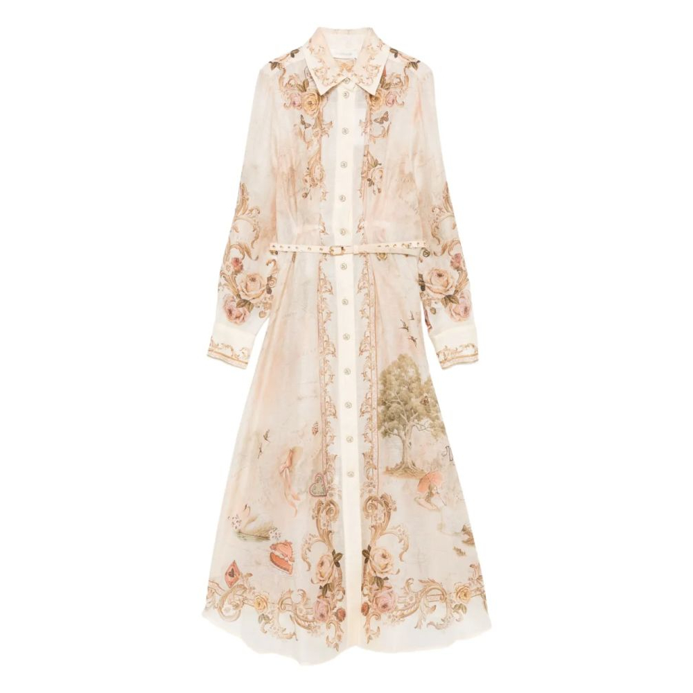 Robe Midi 'Floral-Print Buttoned' pour Femmes