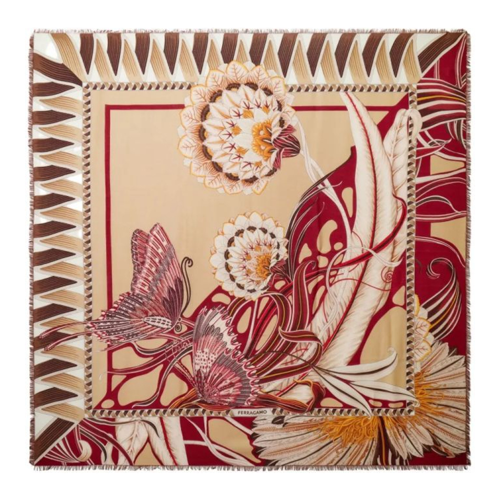 Écharpe en laine 'Floral-Print' pour Femmes