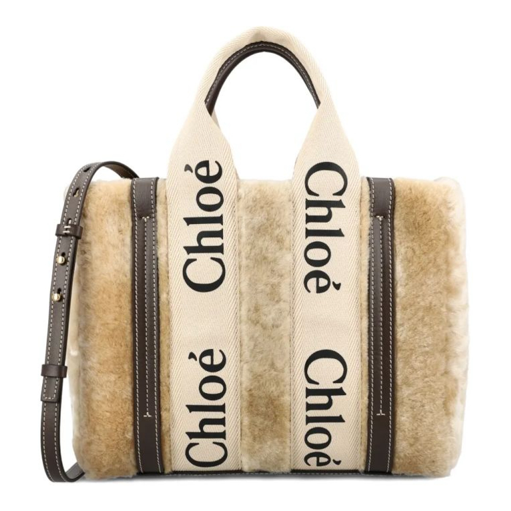 Sac Cabas 'Shearling Logo-Plaque' pour Femmes