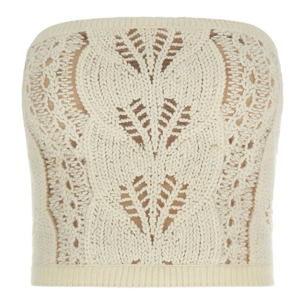 Haut sans manches 'Cable-Knit Strapless' pour Femmes