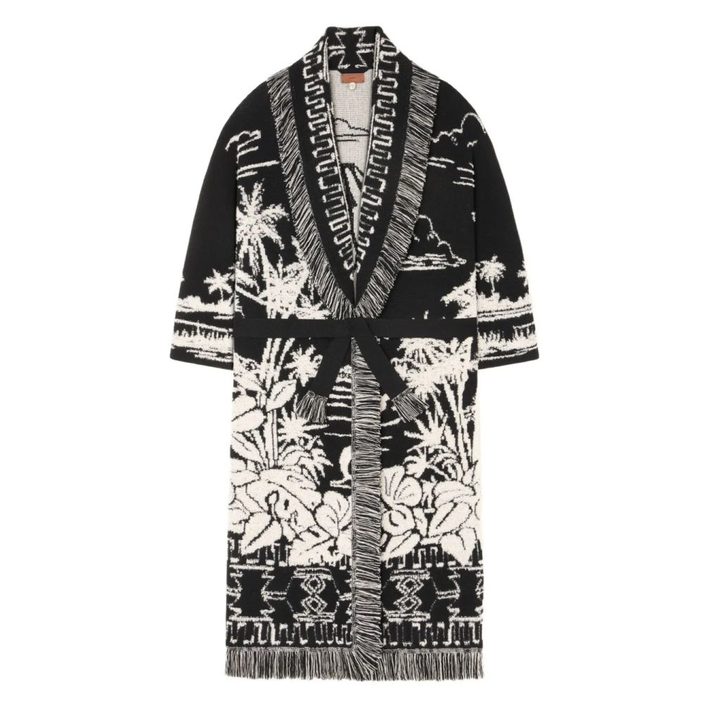 Manteau à ceinture 'Palm-Tree Fringe' pour Femmes