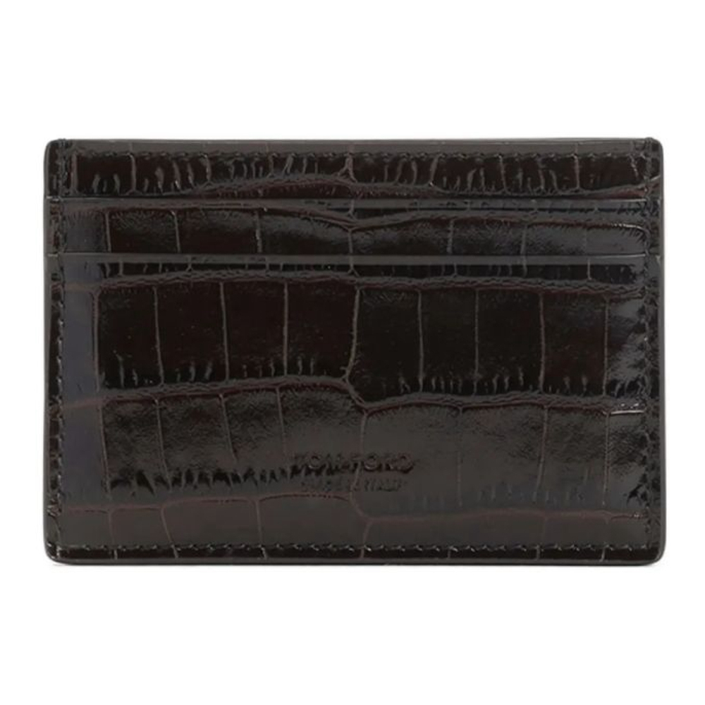 Men's 'Crocodile-Embossed' Card Holder