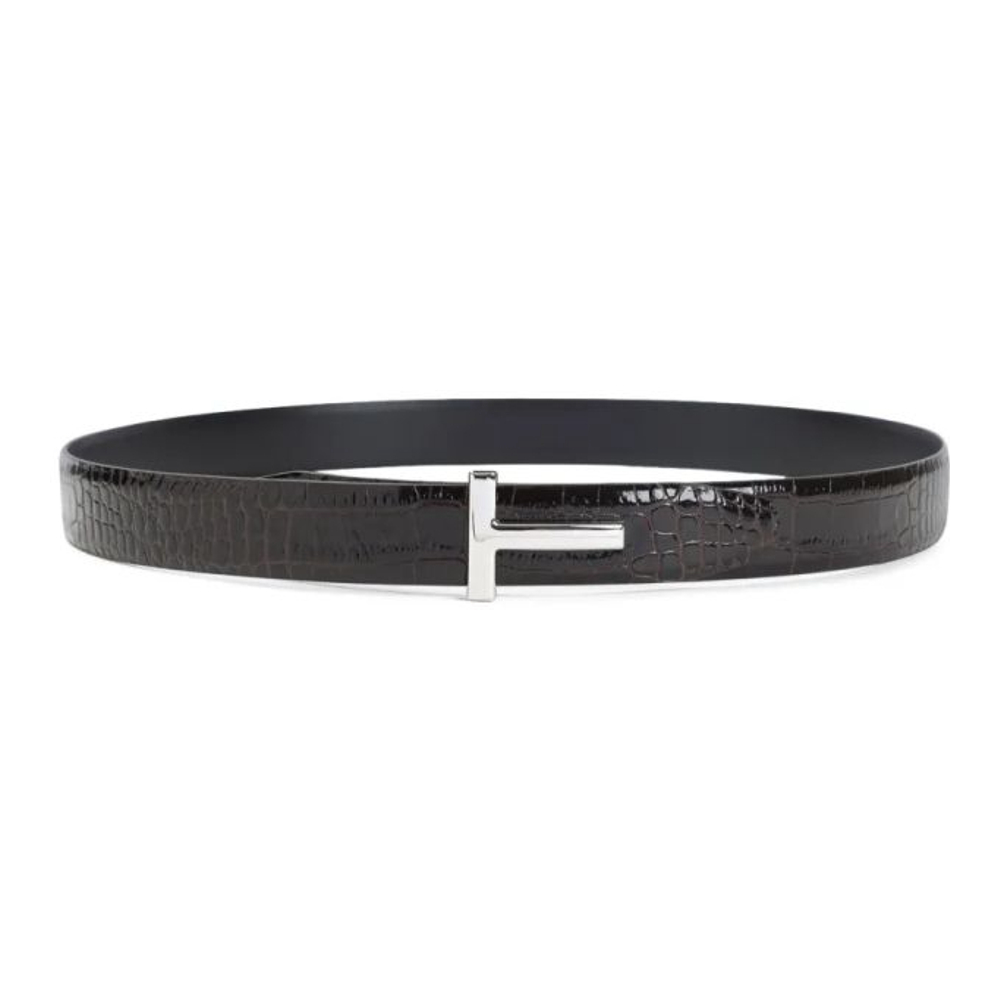 Ceinture 'Crocodile-Embossed' pour Hommes