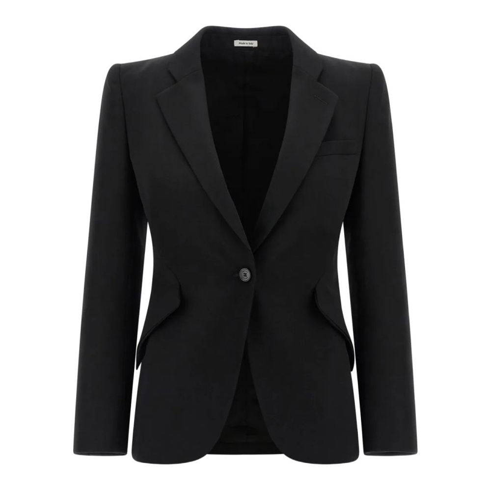 Blazer 'Padded-Shoulder Single-Breasted' pour Femmes