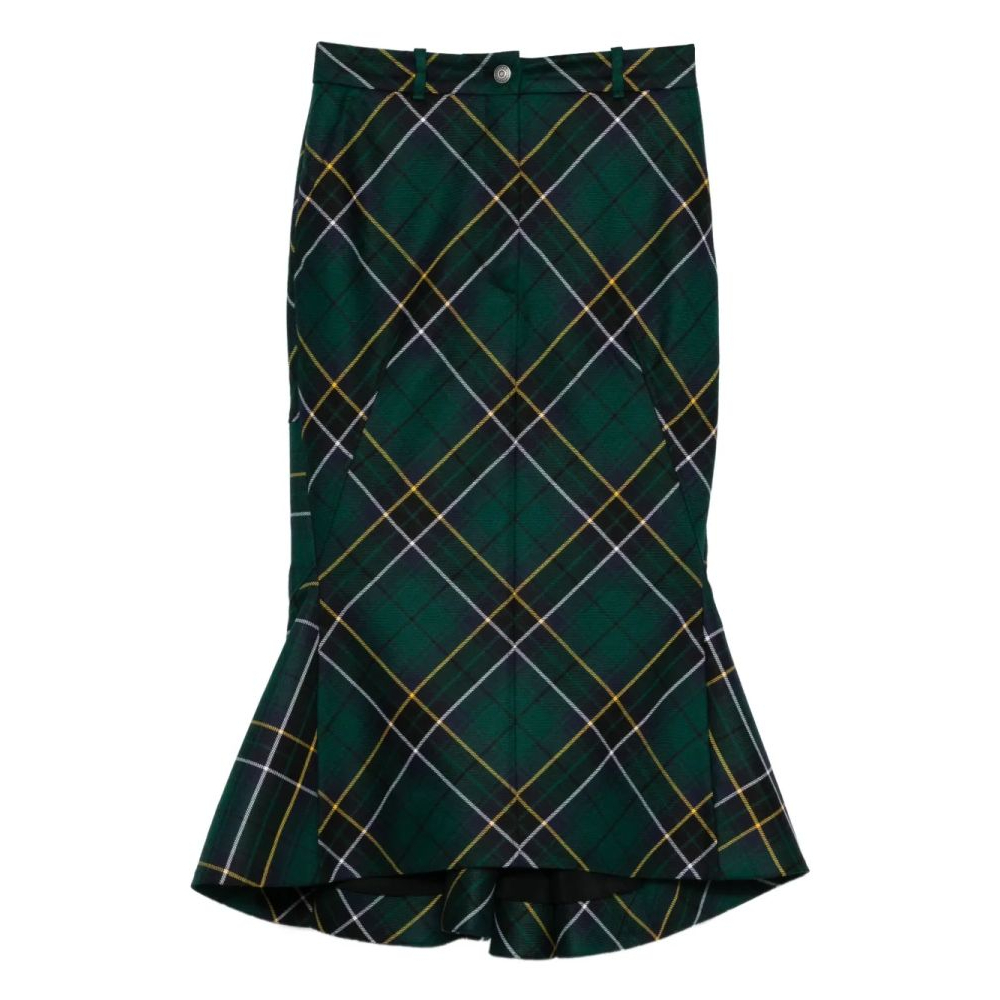 Jupe Midi 'Kickback-Detail Plaid' pour Femmes