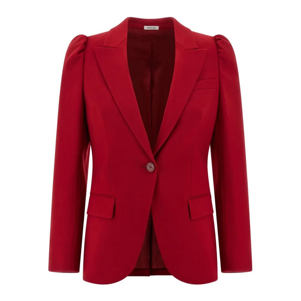 Blazer 'Puff-Sleeve Single-Breasted' pour Femmes