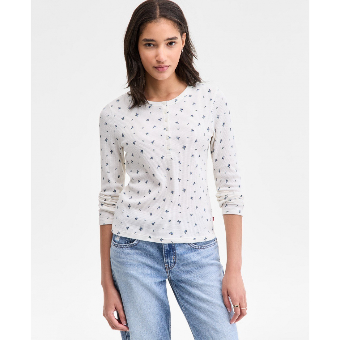 Top à manches longues 'Dana Henley' pour Femmes