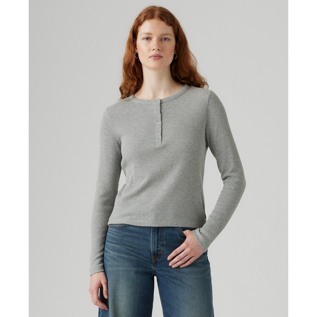 Top à manches longues 'Dana Henley' pour Femmes