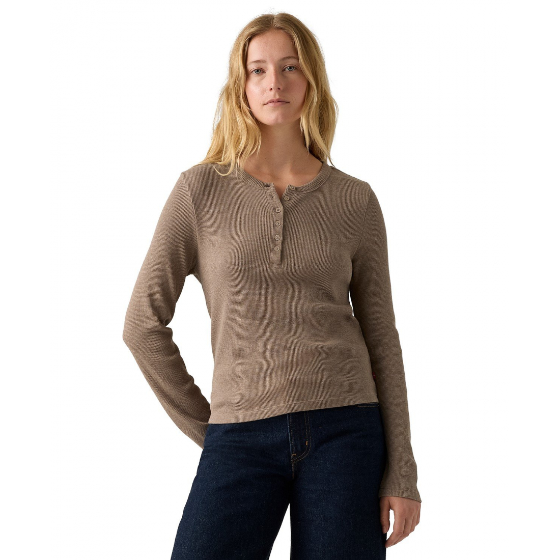 Top à manches longues 'Dana Henley' pour Femmes