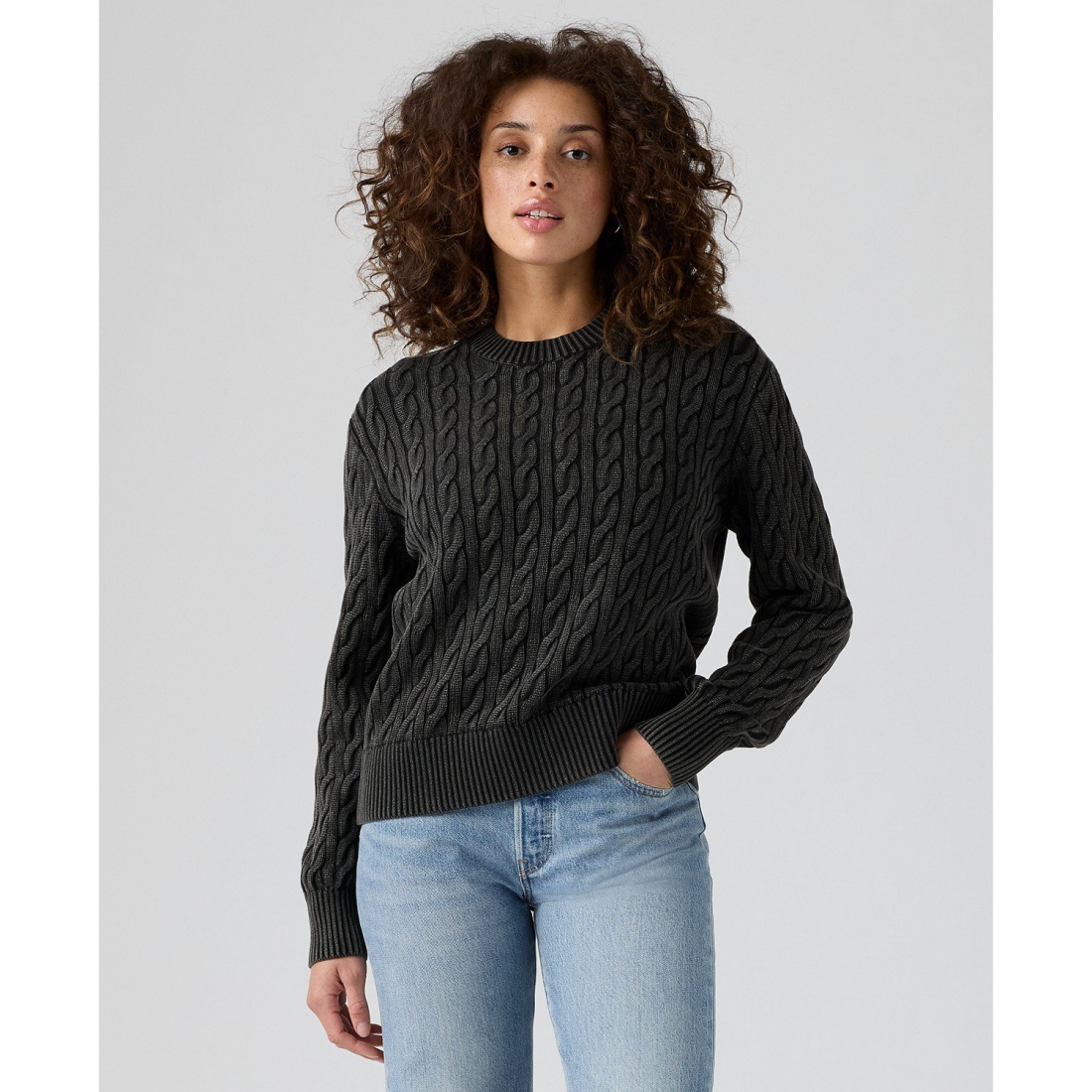 Women's 'Boyfriend Cable Crewneck' Sweater