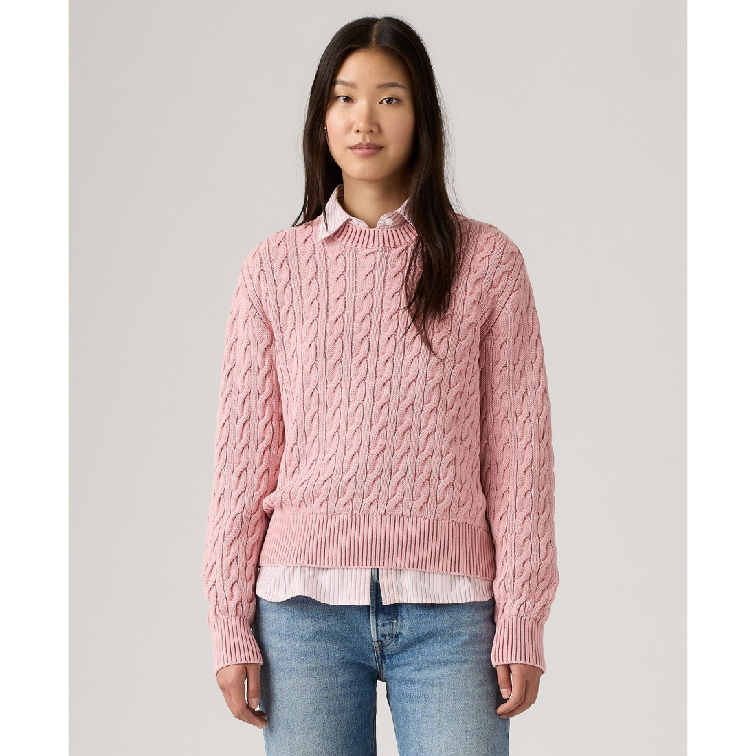 Women's 'Boyfriend Cable Crewneck' Sweater