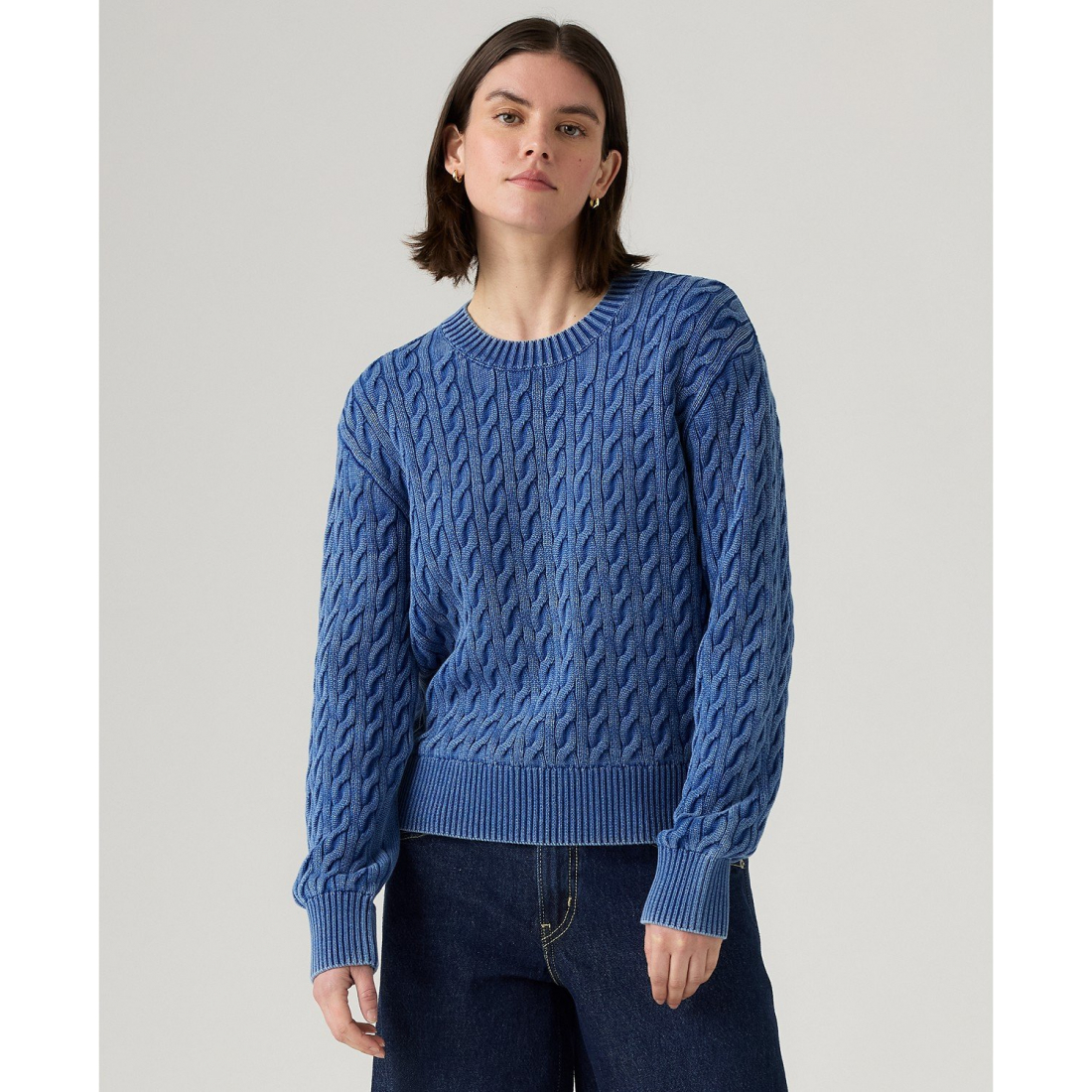 Women's 'Boyfriend Cable Crewneck' Sweater