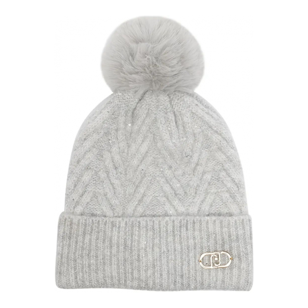 Bonnet 'Pompom Chevron' pour Femmes