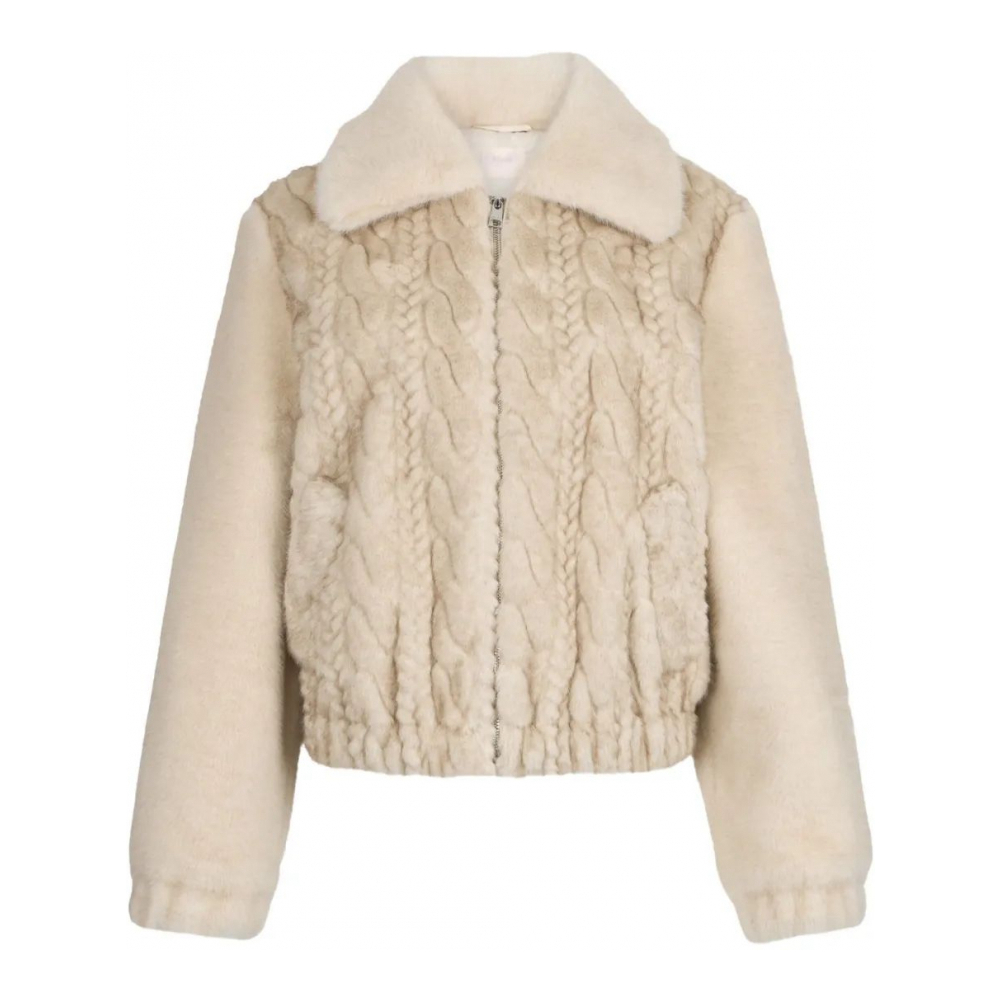 Manteau 'Cable-Knit Teddy' pour Femmes