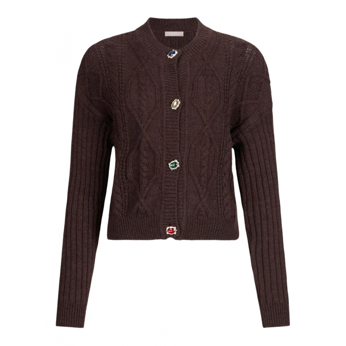 Cardigan 'Cable-Knit Jewel-Button' pour Femmes