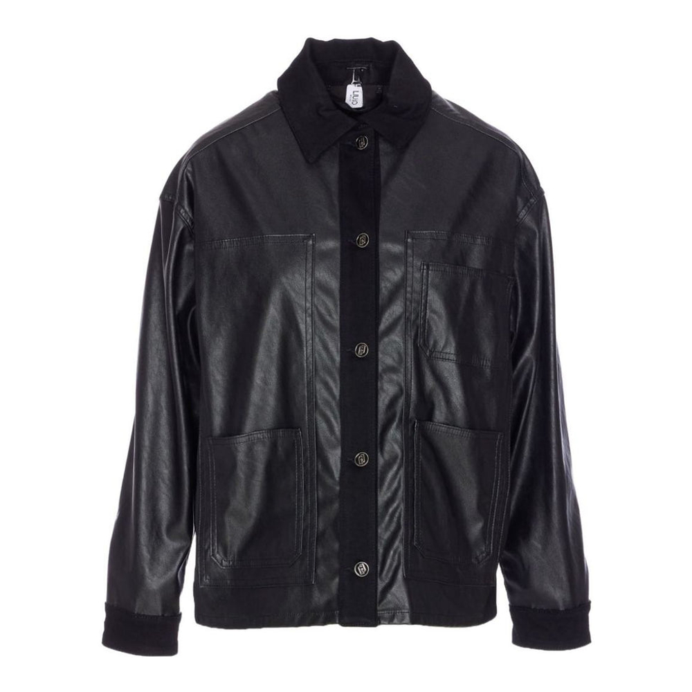 Veste en cuir 'Button-Up' pour Femmes