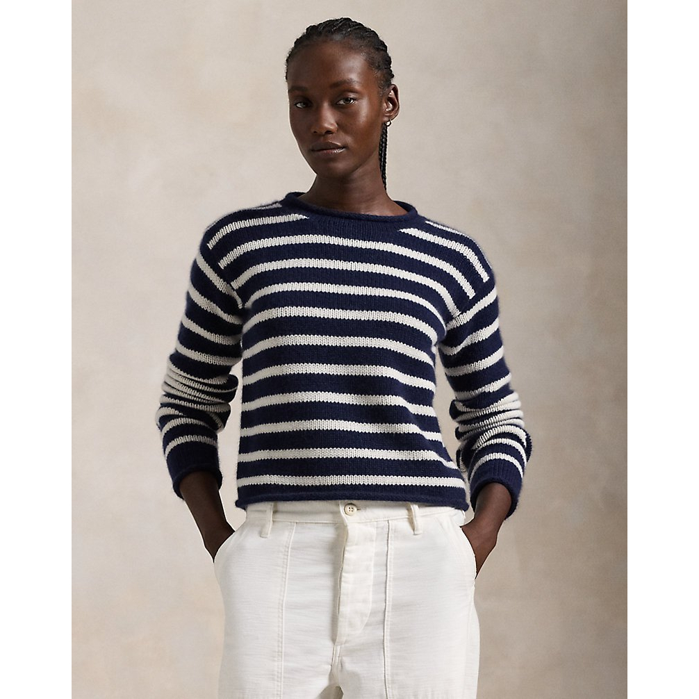 'Striped Cashmere Rollneck Sweater' pour Femmes