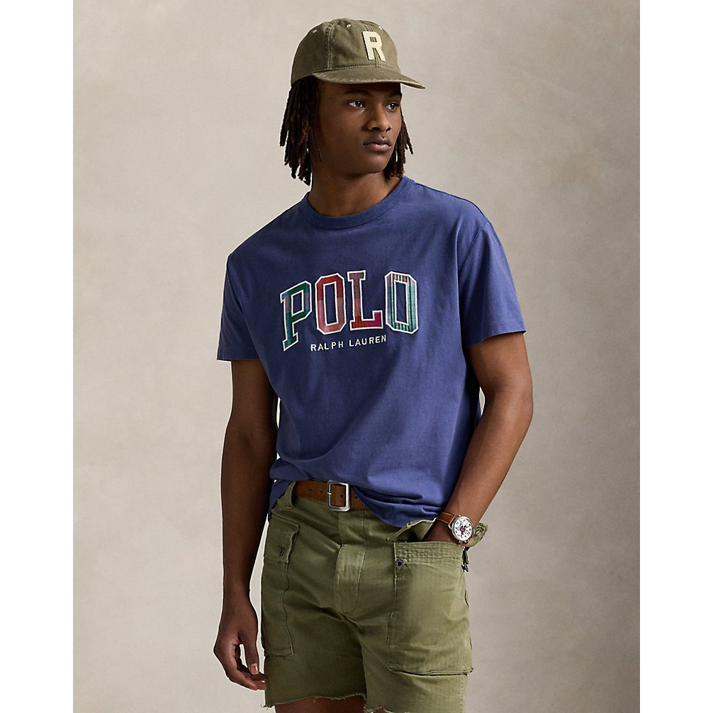 'Classic Fit Madras-Logo Jersey T-Shirt' pour Hommes