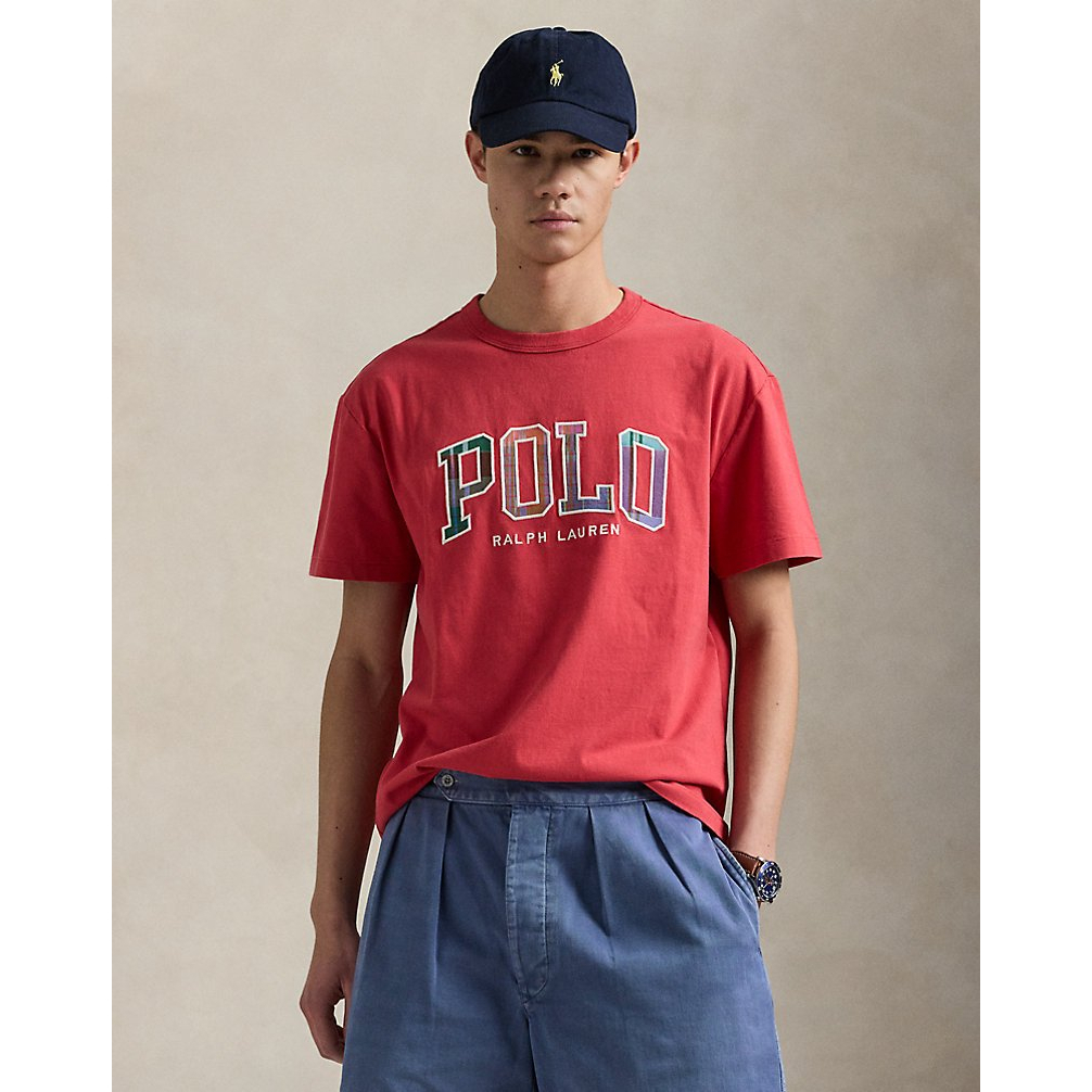 'Classic Fit Madras-Logo Jersey T-Shirt' pour Hommes